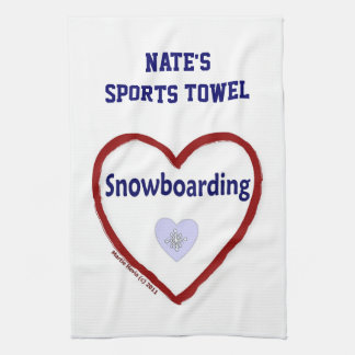 Kärlek Snowboarding - Sports Towel (Personalize) Kökshandduk
