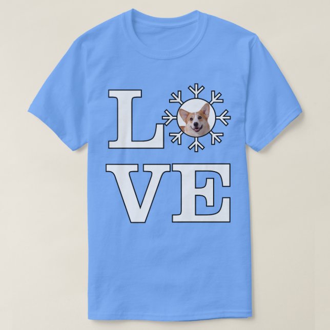 Kärlek Snowflake Hund Pembroke Welsh Corgi791 T Shirt (Design framsida)
