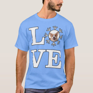 Kärlek Snowflake Hund Pembroke Welsh Corgi791 T Shirt