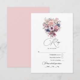 Kärlek Snygg Rosa Slinga och Pastell Bouquet Bröll OSA Kort