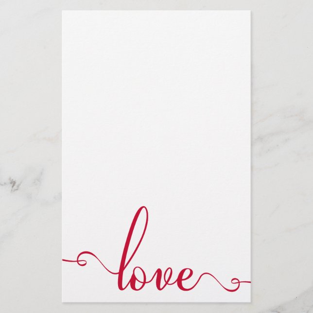 "Kärlek" Snyggt Valentines day Stationery Brevpapper (Framsida)