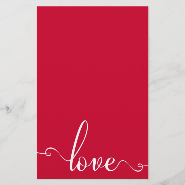"Kärlek" Snyggt Valentines day Stationery Brevpapper (Framsida)