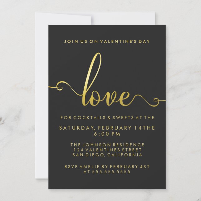 kärlek, Snyggten Valentines day Party Inbjudningar (Framsida)