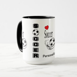 Kärlek ⚽ Soccer - Personalisera Mugg