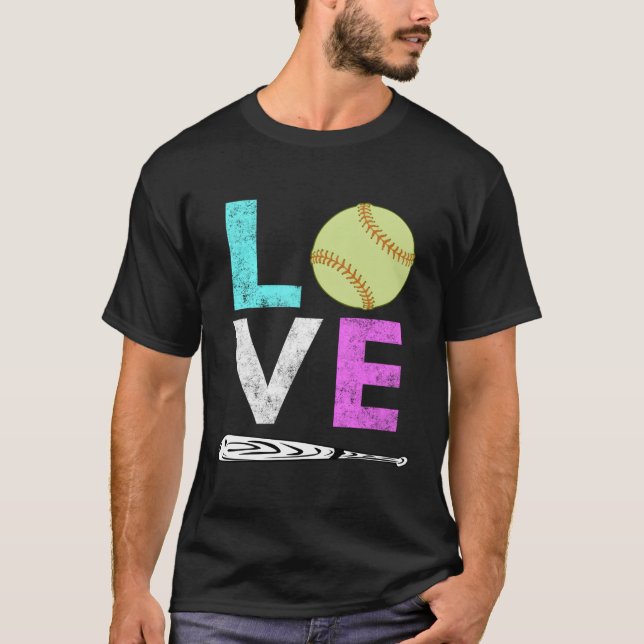 Kärlek Softball Best T Shirt (Framsida)
