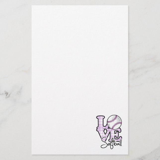 Kärlek Softball Brevpapper (Framsida)