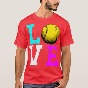 Kärlek Softball Girls Kärlek Softball Softball Coa T Shirt