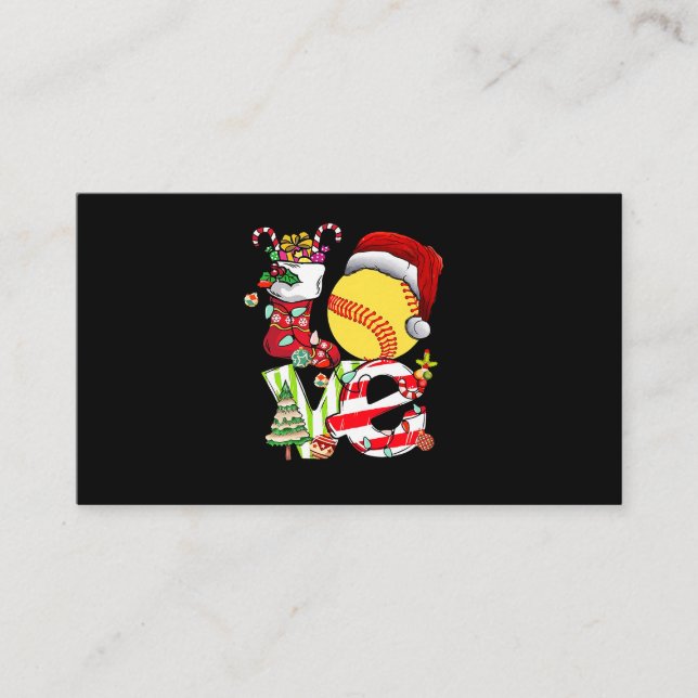 Kärlek Softball Jultomten Hat Tonåring flickor Kvi Visitkort (Framsida)