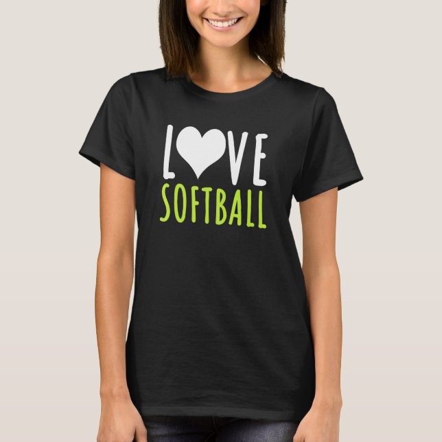 Kärlek Softball Player Coach Sport Softball Fladde T Shirt (Framsida)