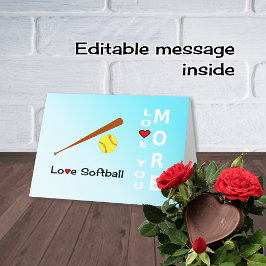Kärlek Softball Valentines day romantik Helgkort