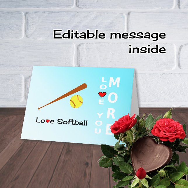 Kärlek Softball Valentines day romantik Helgkort (Skapare uppladdad)