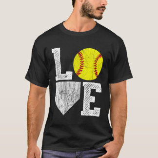 Kärlek Softboll Mamma Pappa T Shirt