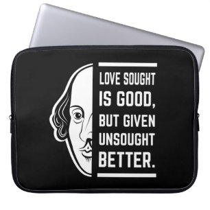 Kärlek söker efter Bra Shakespeare Thespian Quote Laptop Fodral