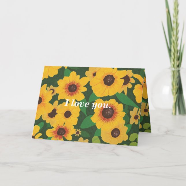 Kärlek, Solblommor Giftermål Frieri kort (Framsida)