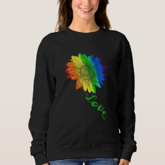 Kärlek Solros Blommigt Lgbtq Rainbow Flagga Gay pr T Shirt