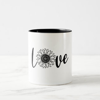 Kärlek solroshaffe med två ton mugg