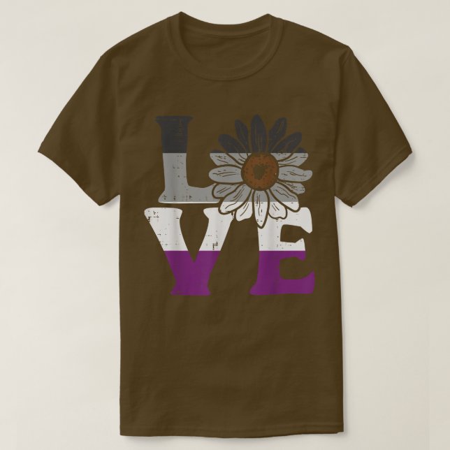Kärlek Solrossaual Flower Ace Pride Flagga HBT TQ T Shirt (Design framsida)