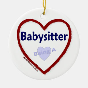 Kärlek som är en Babysitter Julgransprydnad Keramik