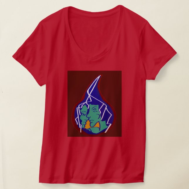 Kärlek som blixt i en tårdråpe t shirt (Laydown)