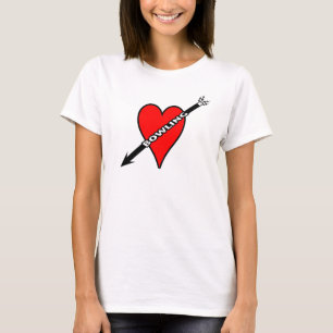 Kärlek som bowlar hjärta t-shirt