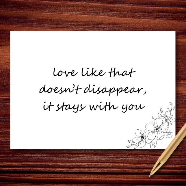 Kärlek Som Den Här Bliar Inte Borta Sympati Kort (Love like this doesn’t disappear.)