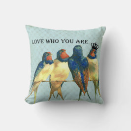 Kärlek, som du krönas fågeln, kudder kudde