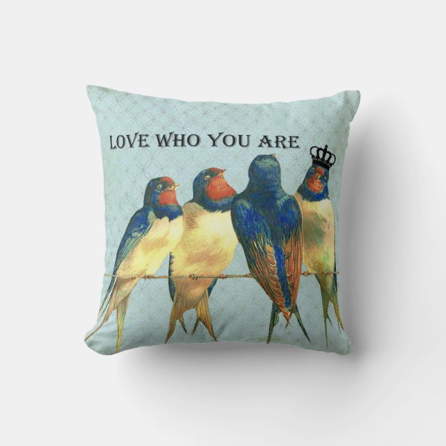 Kärlek, som du krönas fågeln, kudder kudde (Framsida)