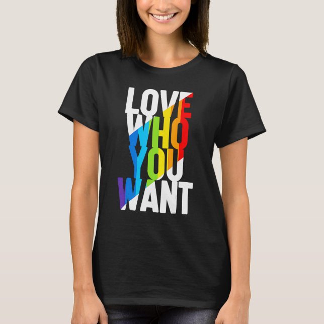 Kärlek som du vill ha Rainbow Lgbt Transgender Hög T Shirt (Framsida)