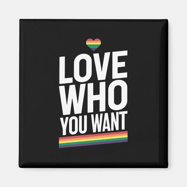 Kärlek som du vill ha regnbåge Gay pride Flagga HB Magnet (Framsidan)