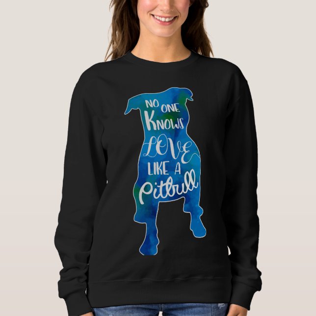 Kärlek som en blått vattenfärg i Pitbull T Shirt (Framsida)