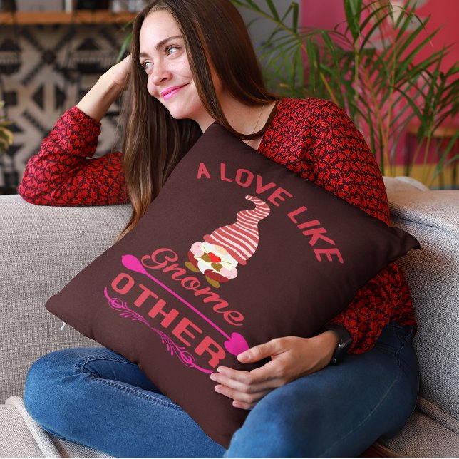 Kärlek som Gnome Annan Valentine Kudde (Love Like Gnome Other Valentine Throw Pillow)
