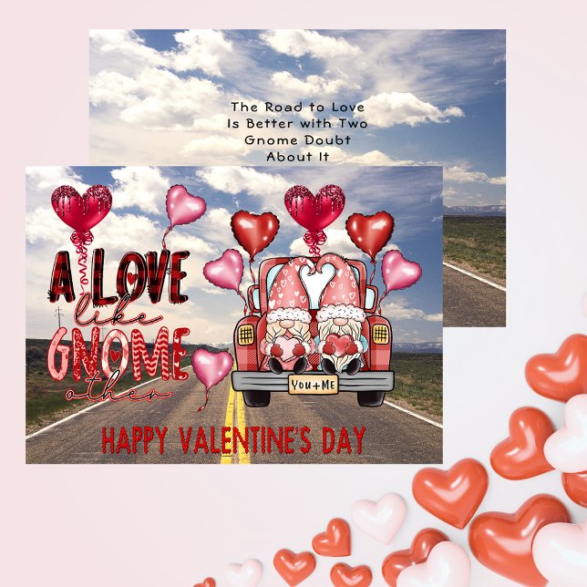 Kärlek som Gnome Annat Glad Alla Hjärtans Dag Julkort (Love Like Gnome Other Happy Valentines Day Holiday Card)