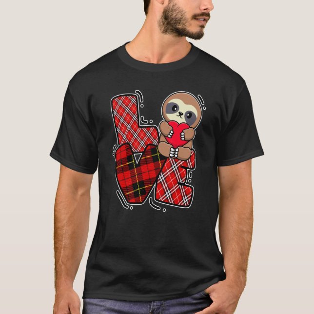 kärlek som håller hjärta Valentines day Cute Anima T Shirt (Framsida)