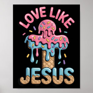 Kärlek Som Jesus Barn Kristna Glass Drip Pojkar Poster
