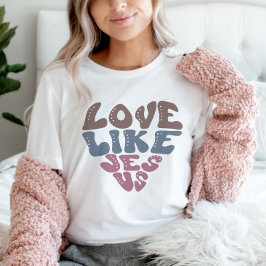Kärlek som Jesus Christian Faith Retro Heart T Shirt