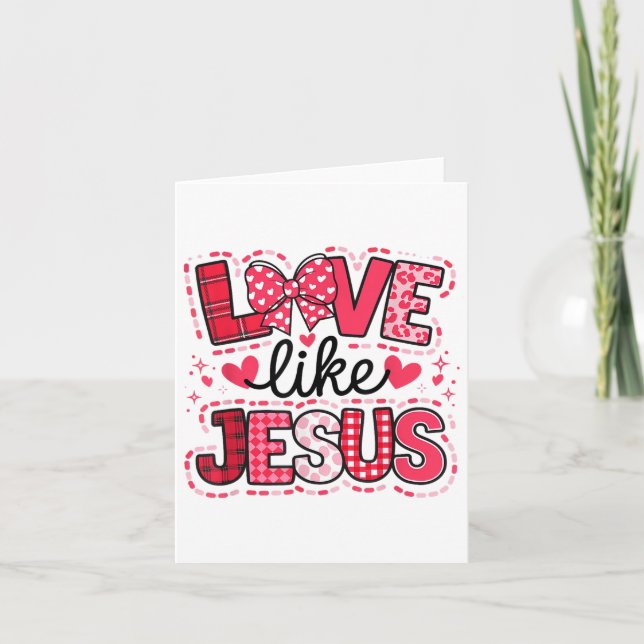 Kärlek som Jesus Coquette Bow Alla hjärtans dag _1 Kort (Framsida)