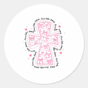Kärlek som Jesus Coquette Heart Kor Christian Val Runt Klistermärke