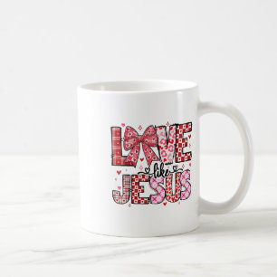 Kärlek som Jesus Cute Groovy Coquette Bow Christia Kaffemugg