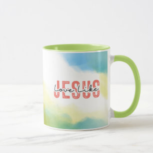 Kärlek som Jesus inspirationstecken, kristen citat Mugg