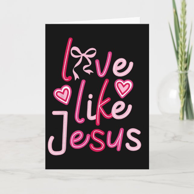 Kärlek Som Jesus Kokett Båge Alla Hjärtans Dag  Kort (Framsida)