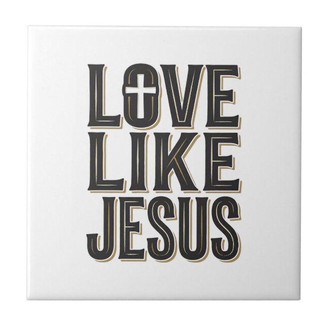 Kärlek Som Jesus Kristet Typografi Design_1 Kakelplatta (Framsidan)