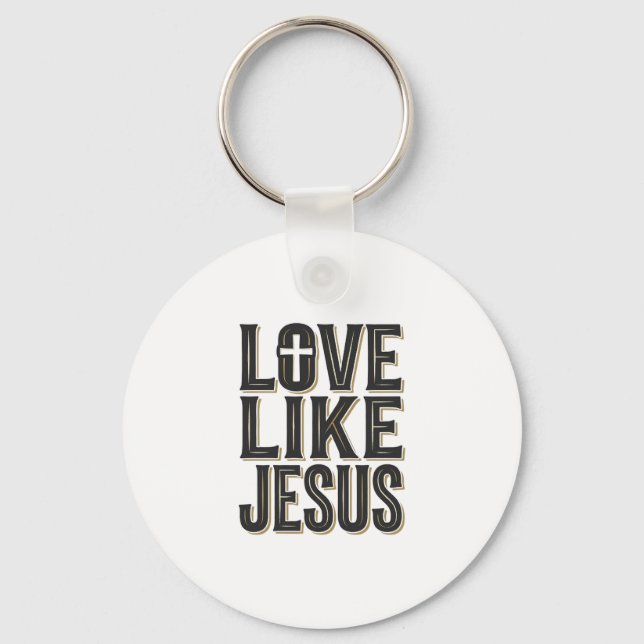 Kärlek Som Jesus Kristet Typografi Design_1 Nyckelring (Framsida)