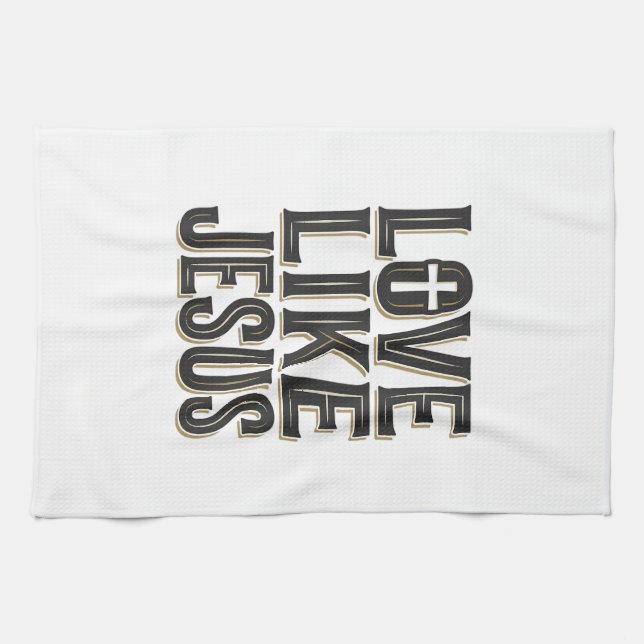 Kärlek Som Jesus Kristus Typografi Design_1 Kökshandduk (Horisontell)