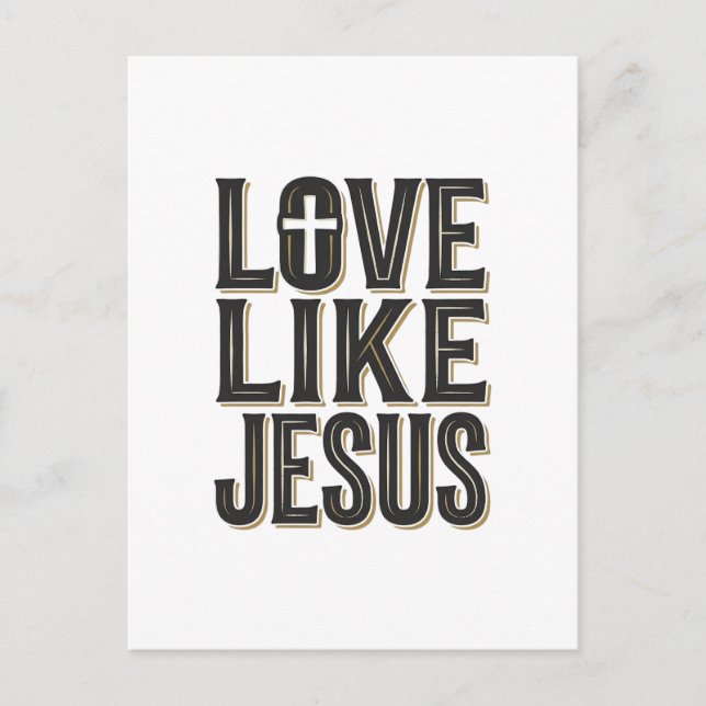 Kärlek Som Jesus Kristus Typografi Design_1 Vykort (Framsida)