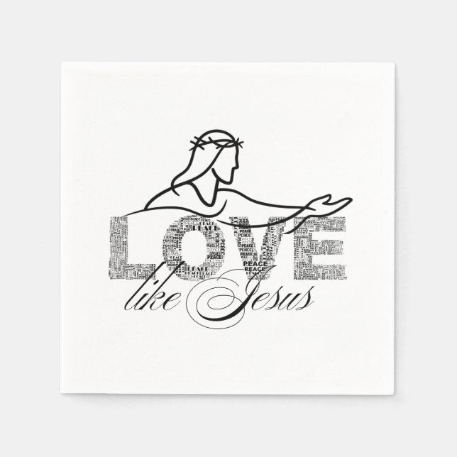 Kärlek Som Jesus Kristus Typografi Design Pappersservett (Framsidan)