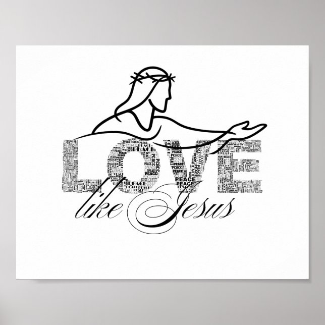 Kärlek Som Jesus Kristus Typografi Design Poster (Framsidan)