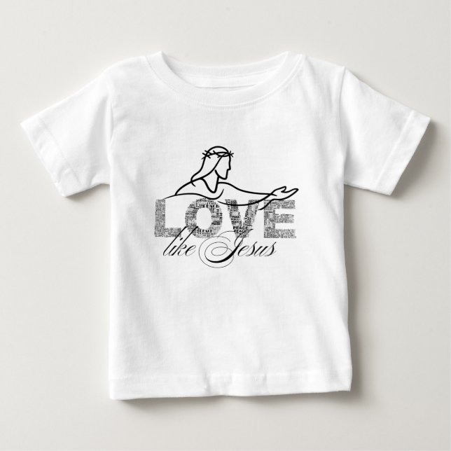 Kärlek Som Jesus Kristus Typografi Design T Shirt (Framsida)