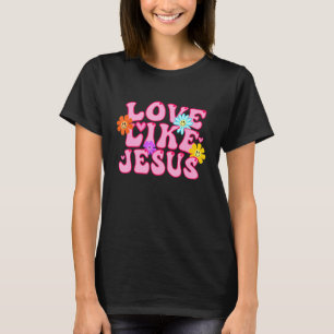 Kärlek som Jesus Lycklig Ansikte Preppy Aestthetic T Shirt