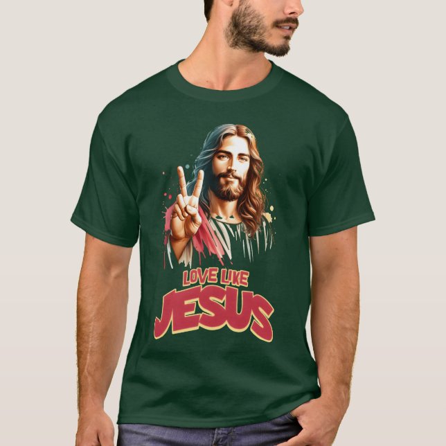Kärlek som Jesus Movie Poster Stil lustigt T Shirt (Framsida)
