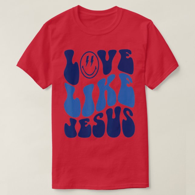 Kärlek som Jesus och den katolske prästen Retro Ch T Shirt (Design framsida)